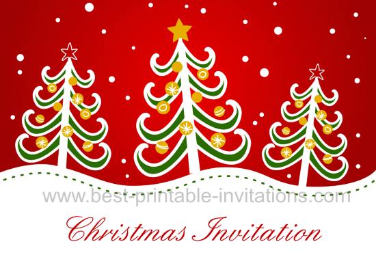 Free Printable Christmas Invitation Cards