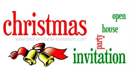 Free printable christmas open house party invitations