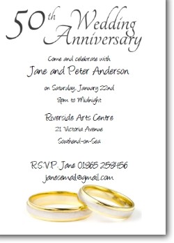 Customized 50th Wedding Anniversary Invitation