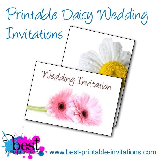 Free Printable Daisy Wedding Invitations