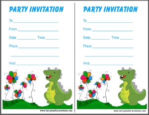 Free printable dinosaur birthday invitations