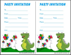 Free printable dinosaur birthday invitations