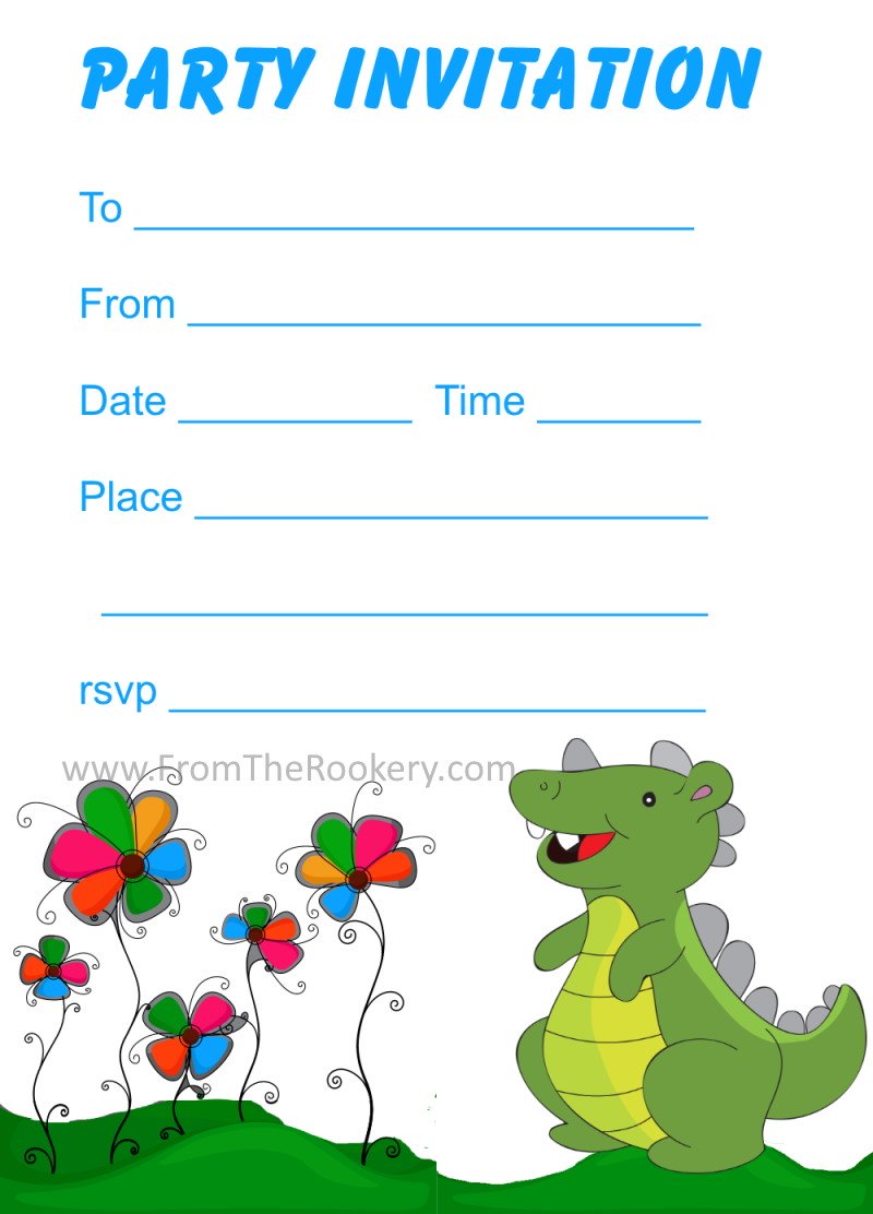 Dinosaur Birthday Invitations - Free printable party invites