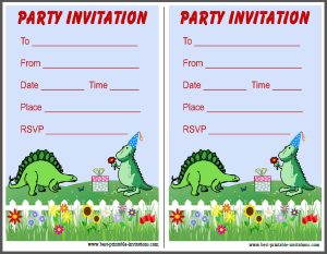 Dinosaur Party Invites - Free printable