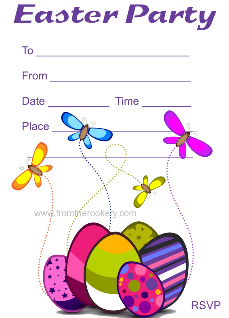 Easter Party Invitations - Free printable invites