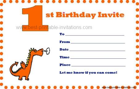 Free Printable First Birthday Invitations