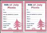 Free Printable Fourth of July Picnic Invitations