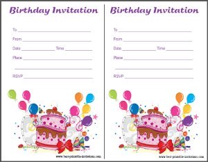 Printable Birthday Invites for Kids