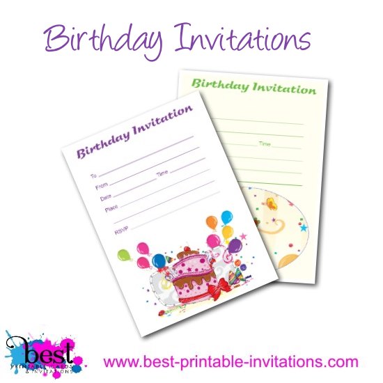 Free Birthday Party Invitations - Printable