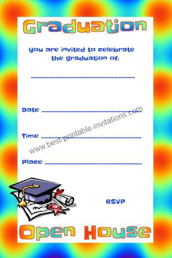Free Graduation invitations - Open House Party Invite Templates