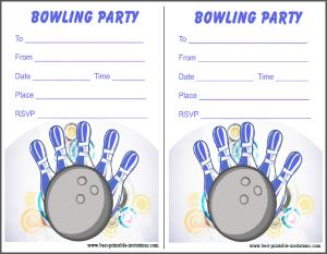 Free Printable Bowling Birthday Party Invitations