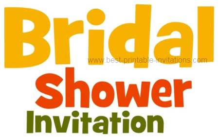 Free Printable Bridal Invitations - unique worded invitations