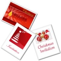 Free Printable Chrismtmas Party invitations - red and white design
