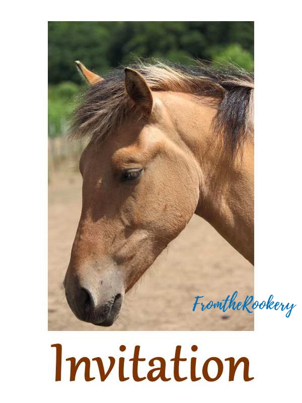 Free printable horse birthday invitations - brown horse head