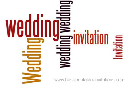 Free Wedding Invitations to print - bold wording