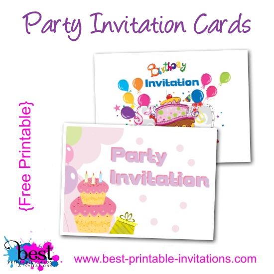 Free Printable Kids Invitations - Party Cards