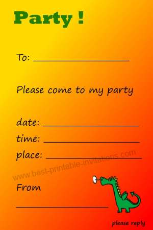 Printable Kids Birthday Invitation