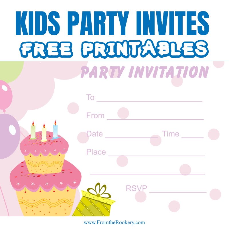 Kids birthday party invites