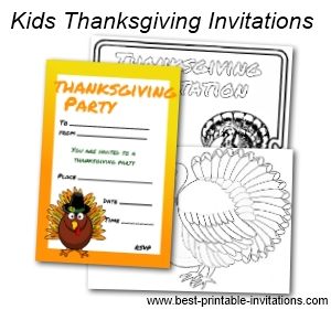 Free Printable Kids Thanksgiving Invitations