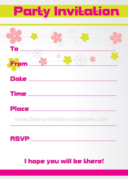 Free Party Invitation Card