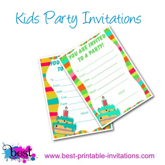 Free Printable Party Invitations for Kids
