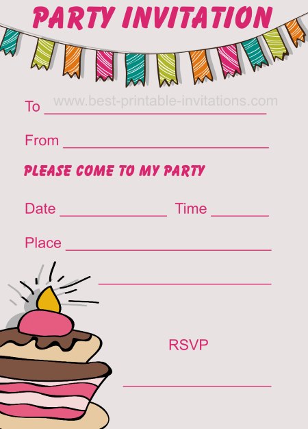 Kids Party Invitations Printable