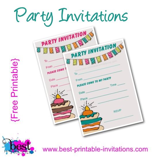 Free Kids Birthday Party Invitations Printable