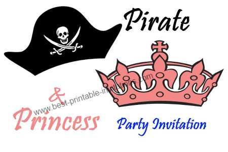 Free printable Princess and Pirate Party Invitation