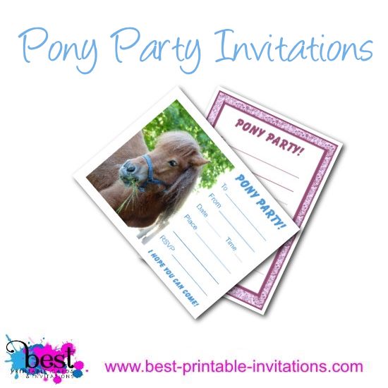 Free Printable Pony Party Invitations for Kids