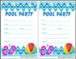 Printable Pool Party Invitation