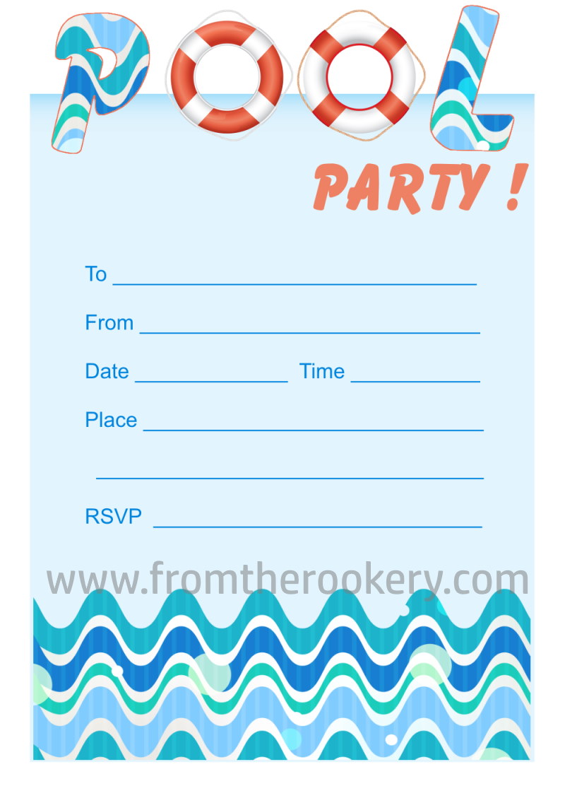 Pool Party Invites