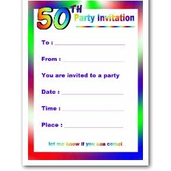 Bright 50th Birthday Invite