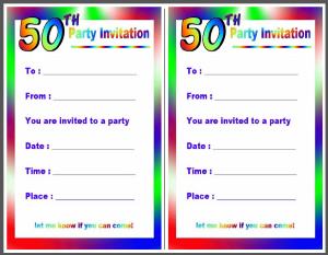 Free printable invitation for fiftieth birthday parties