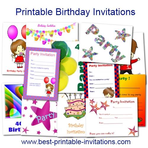 Printable birthday invitations