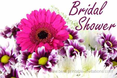 Free printable bridal shower invitations - pink flower theme