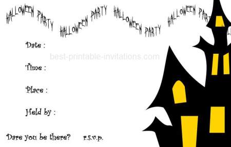 Free printable halloween invitations