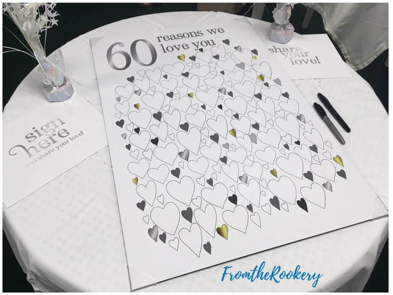 60 Reasons we love you alternative guest book poster idea