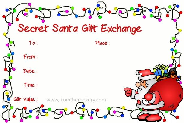Free Printable Secret Santa Gift Exchange Invitations