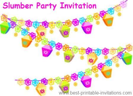 Free Printable Slumber Party Invitations