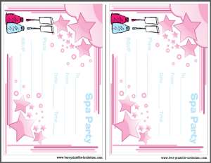 Printable Spa Party Invitations