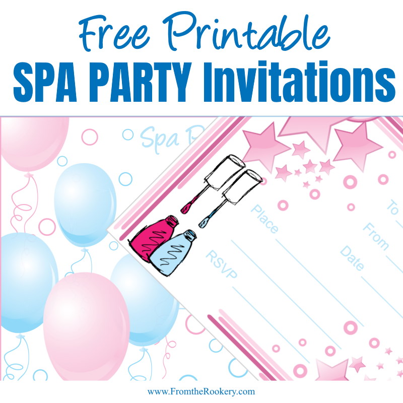 Spa party invitations