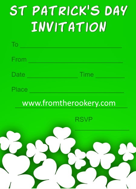 St Patrick's Day Invitations - Shamrocks