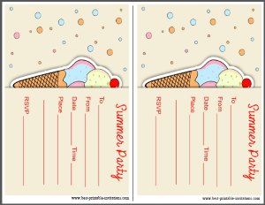 Kids Free printable Summer Party Invitation