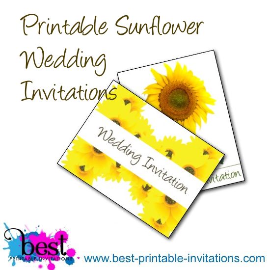 Free Printable Sunflower Wedding Invitations