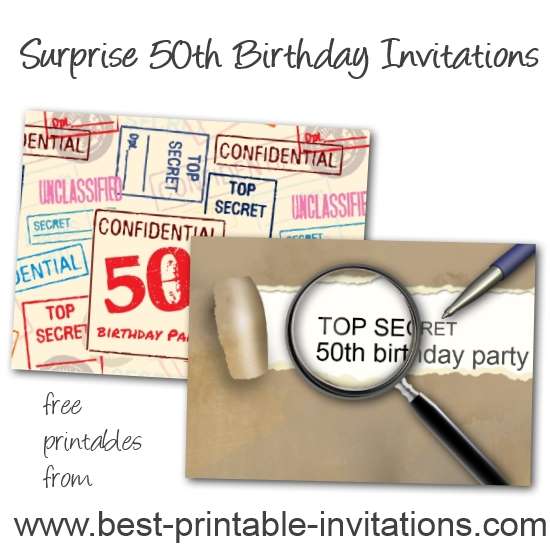 Surprise 50th Birthday Party Invitations