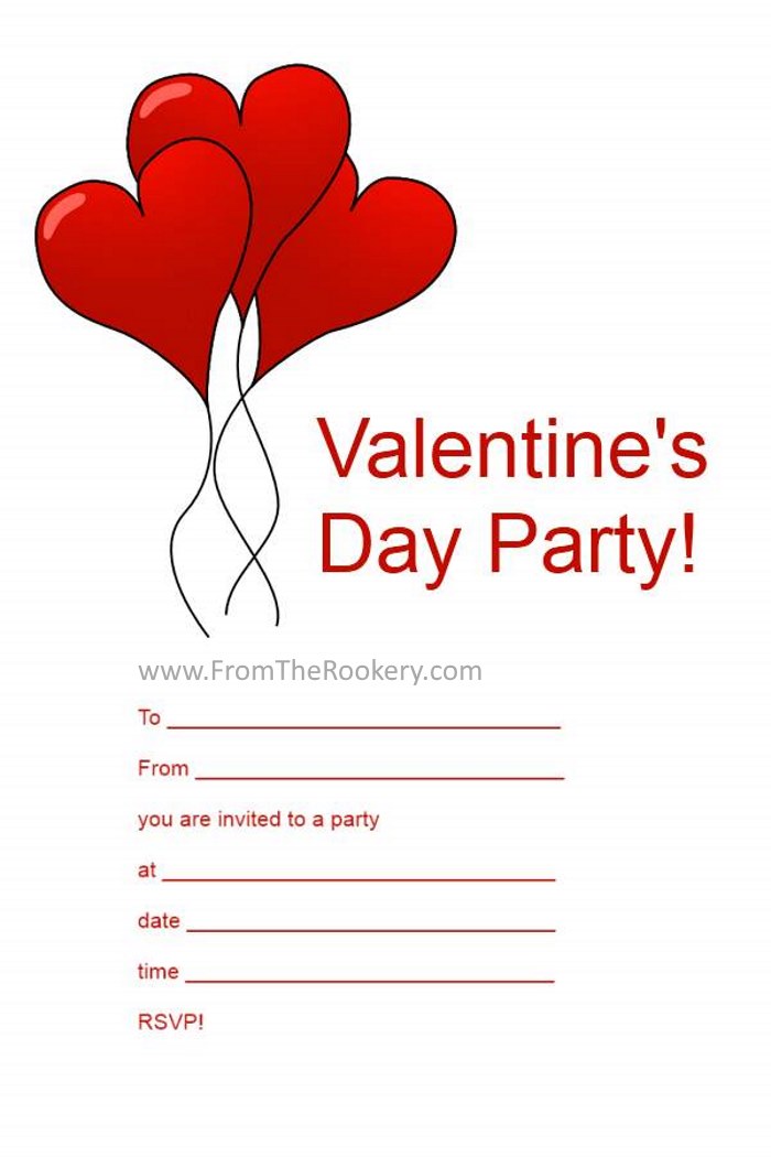 Valentine Party Invitations - Free Printable